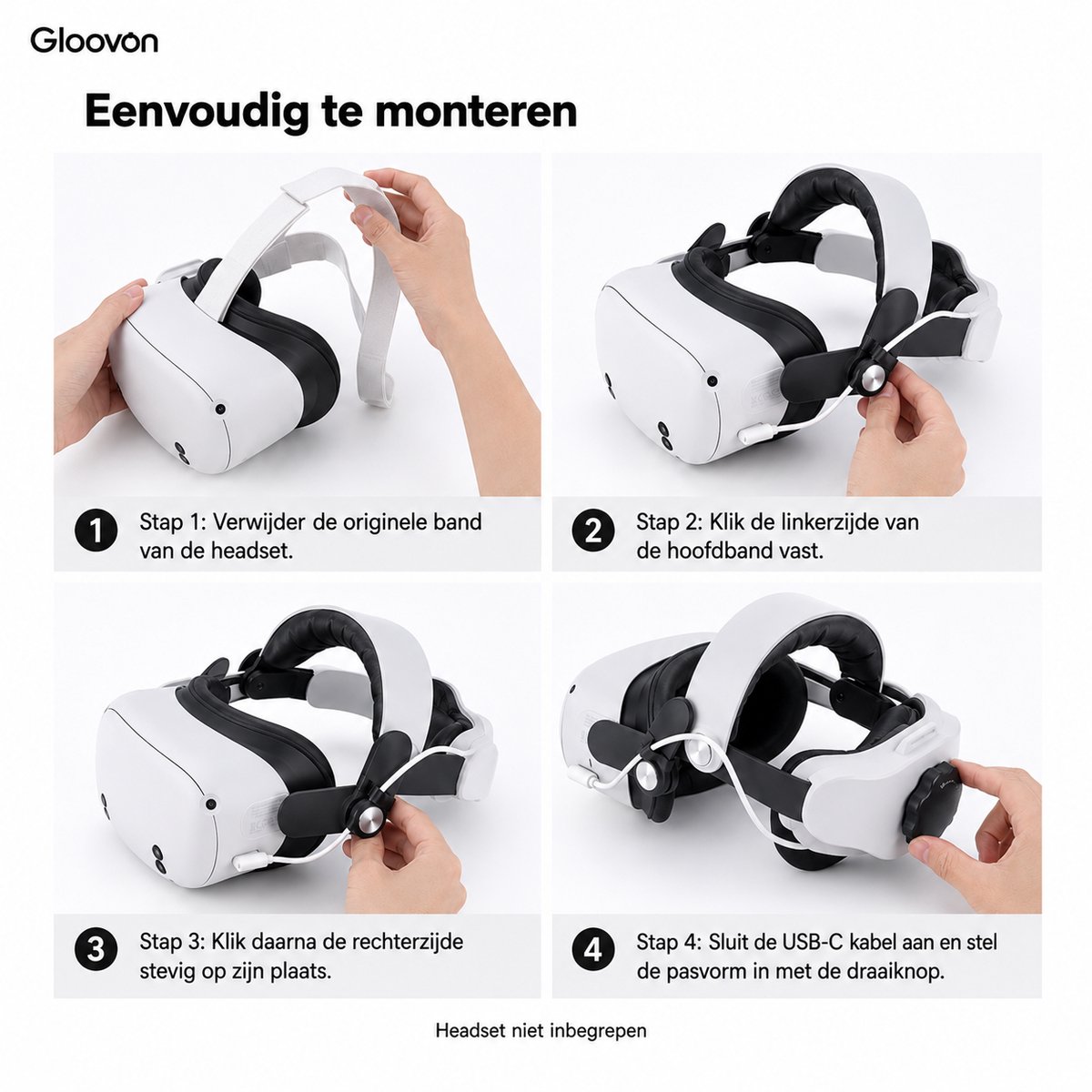 Gloovon Elite Strap Quest 2 - 5300mAh batterij & comfort thumbnail 2