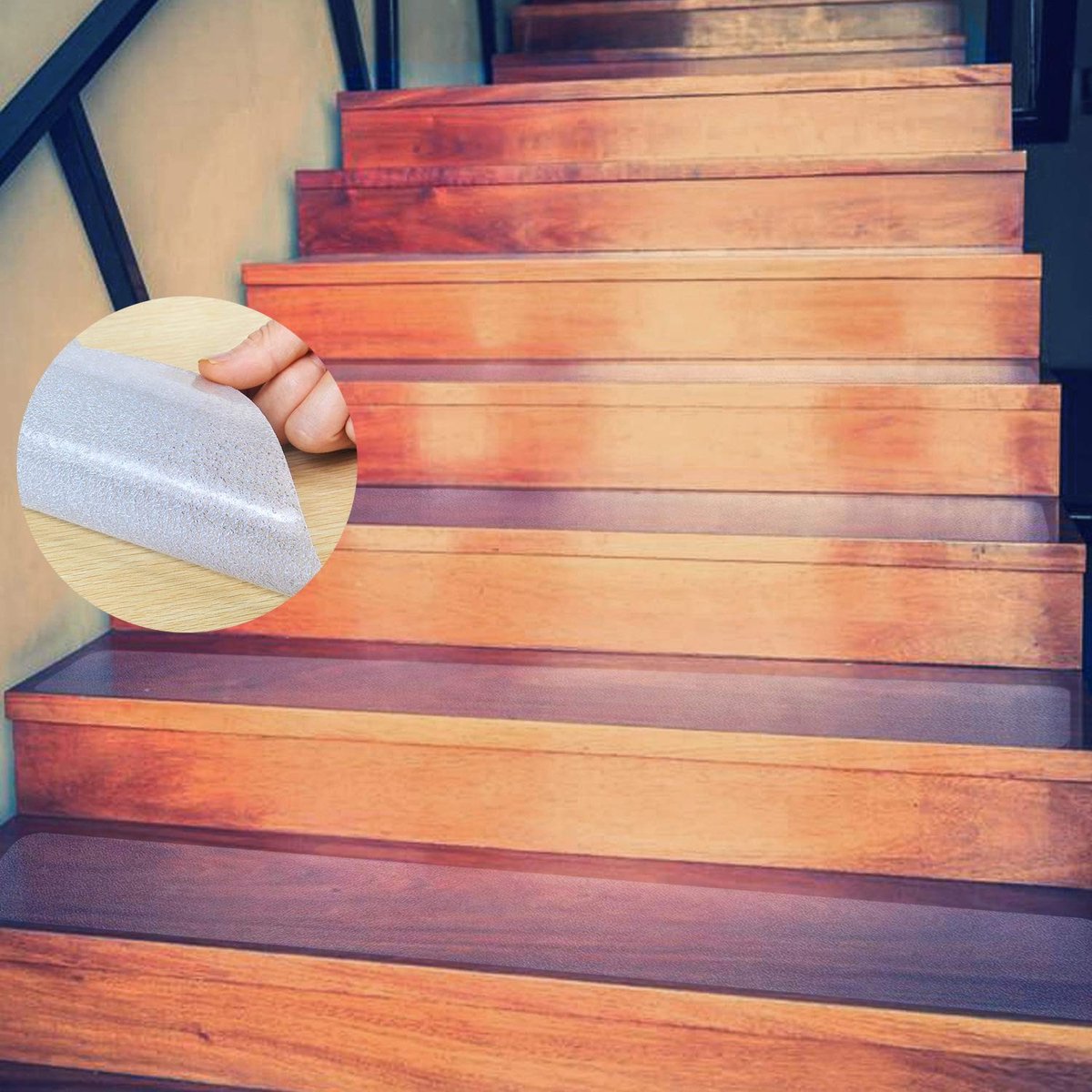 Transparante Antislip Trap Treden Tape, Zelfklevende Stappen Strips voor Veiligheid, Geschikt voor Kinderen, Ouderen en Huisdieren, Binnen en Buiten - 6" x 24