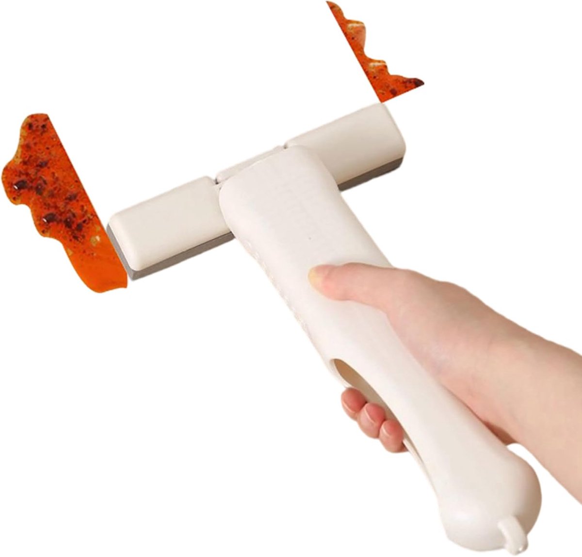 Mini dweil - Handmatige vloerreiniger - Kleine ruimtes reinigen - Zelfdraaiende werking - 30 cm breed - Wit