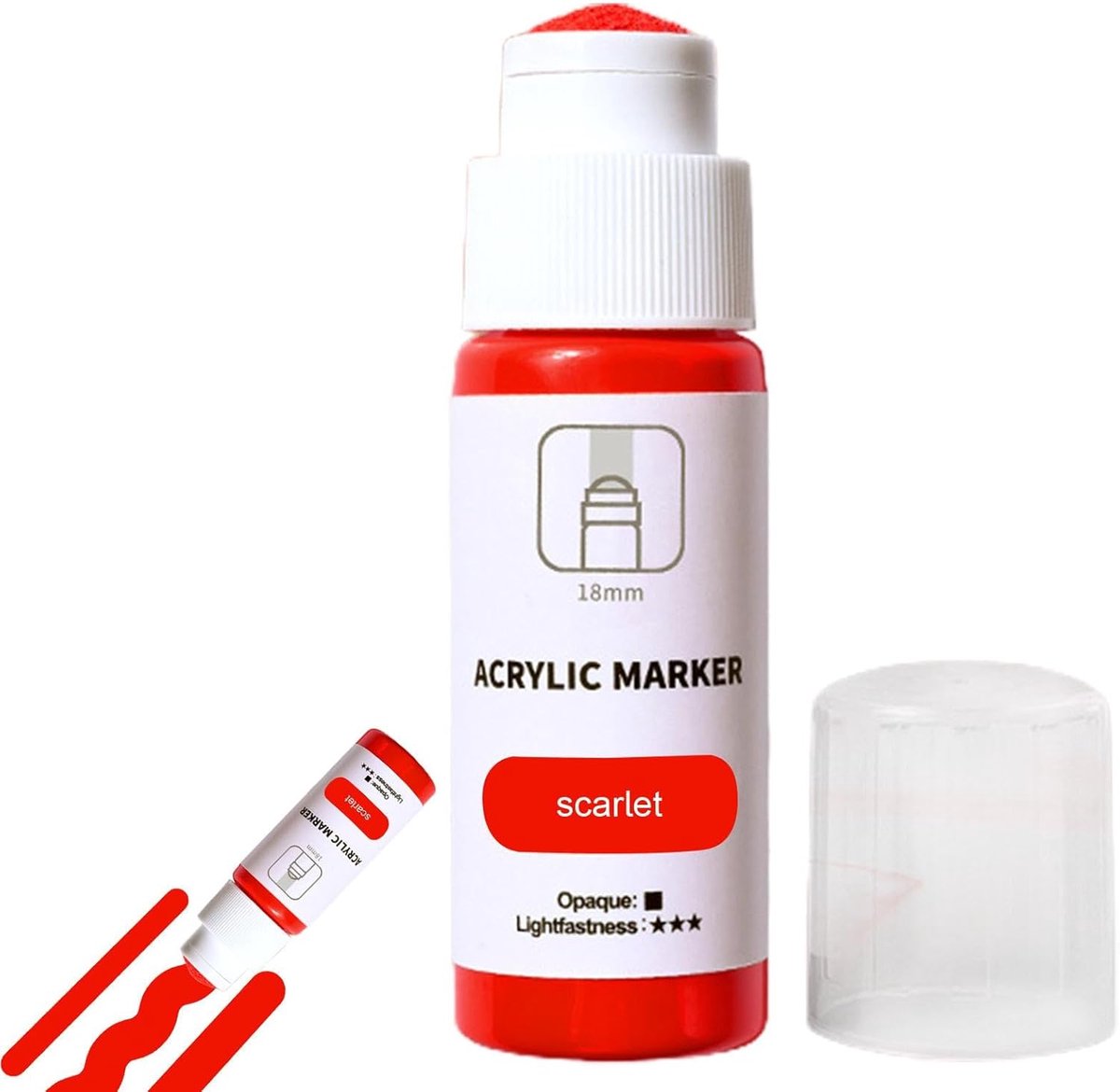 Acryl Verf Pennen - Acryl Markers - Graffiti Tekenen - Sneldrogende Inkt - 18mm Tip - Rood