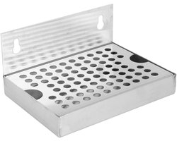 Luxe Lekbak - Opvangbak Bar - Schoon Barblad - Roestvrij Staal - 25 x 15 x 7.5cm - Zilver