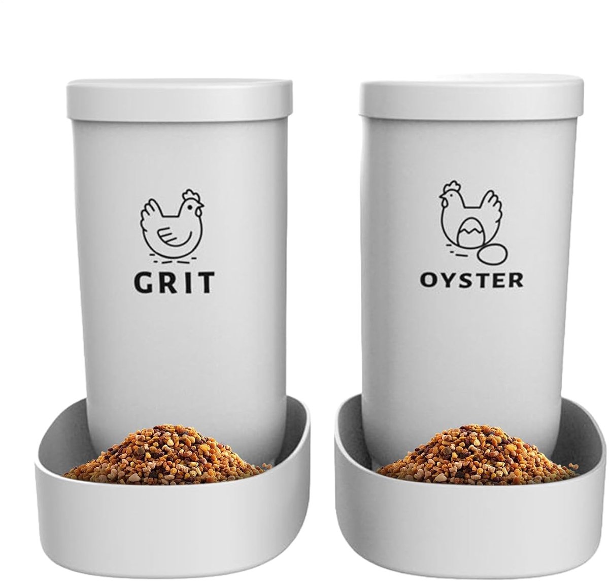 Voerdispenser Kippen - Vogelvoerbak - Gevogelte Voeren - Intelligent Doseringsontwerp - 1.5 Liter Per Stuk - Grijs