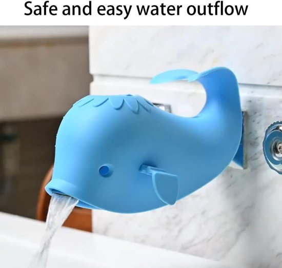 Badkraan beschermhoes walvis van siliconen - Siliconen Kraanbeschermer - Badkraanbeschermer - Badkameraccessoires - Kinderbeveiliging in de badkamer- Siliconen kraanbeschermer voor babybadje - Blauw — afbeelding 4