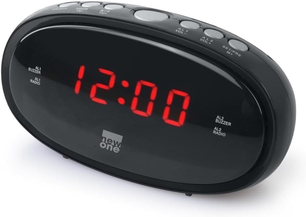 Analoge Klok met FM Radio - Zwart - LED Achtergrondverlichting - Alarmfunctie - Voor Thuisgebruik