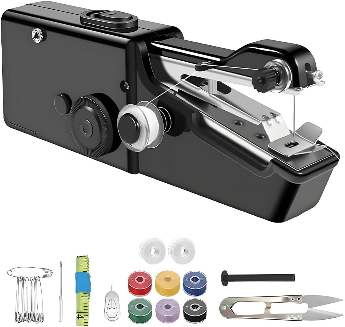 Elektrische Naaimachine - Mini Naaimachine - Kleding Maken - Voor Stoffen tot 1.8mm - Draagbaar Formaat - Zwart