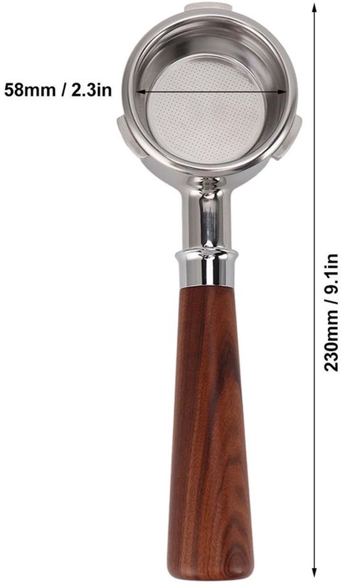 Store_9 - 58 Mm Bodemloze Portafilter - Koffiefilterhouder - Roestvrij staal