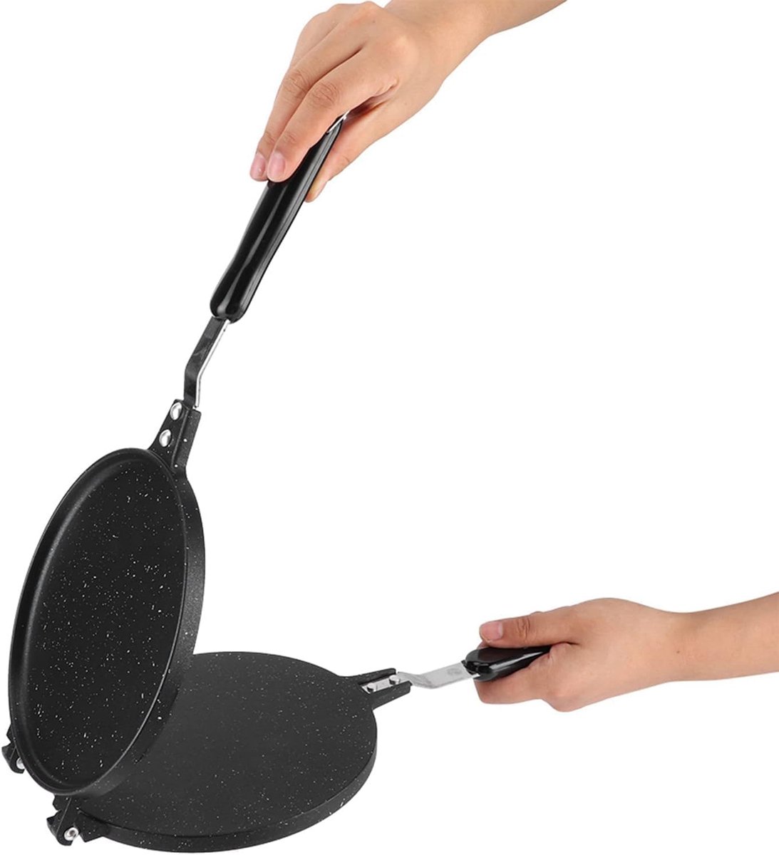 Wafelijzer - Loempia-apparaat Kookgerei - Ontbijt Maken - Antiaanbaklaag - 67 Inch - Zwart