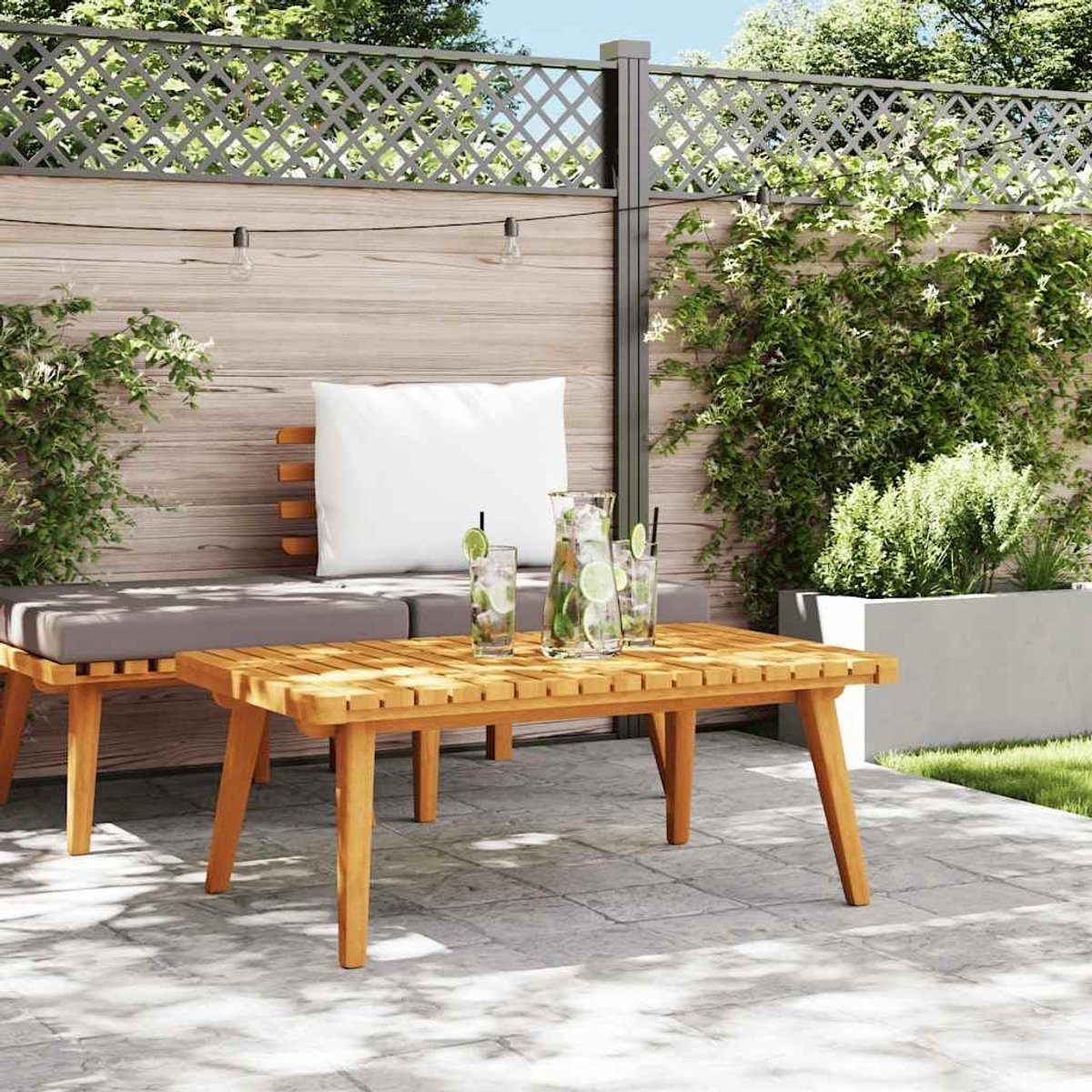 Salontafel Acaciahout - Tuinmeubel Tafel - Buiten Ontspannen - Massief Tropisch Hardhout - 90 x 55 x 35 cm - Origineel