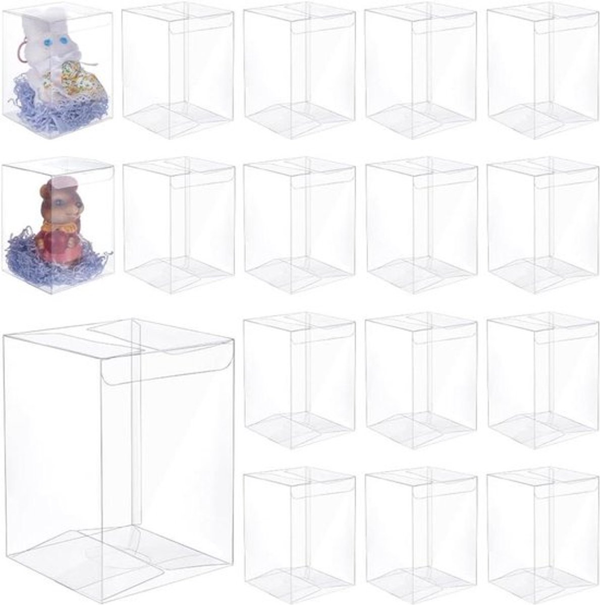 30 stuks doorzichtige PVC geschenkdozen - transparante gunstdozen - voor bruiloft, verjaardagsfeestje, festival geschenkverpakking - geschikt voor - transparant model - Allecta.