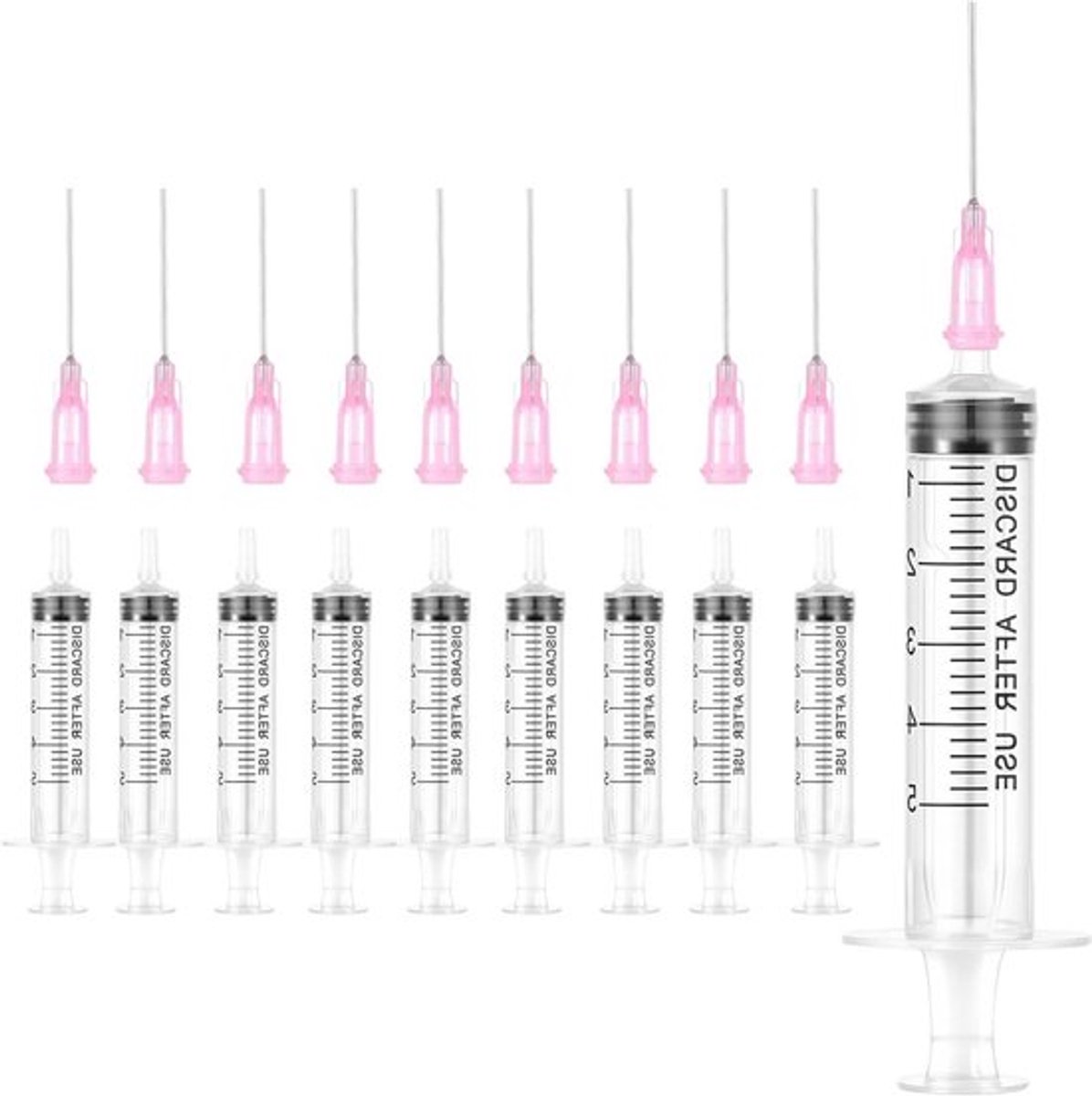 Kunststof spuitnaald 5 ml, 10 stukken Allecto Plus