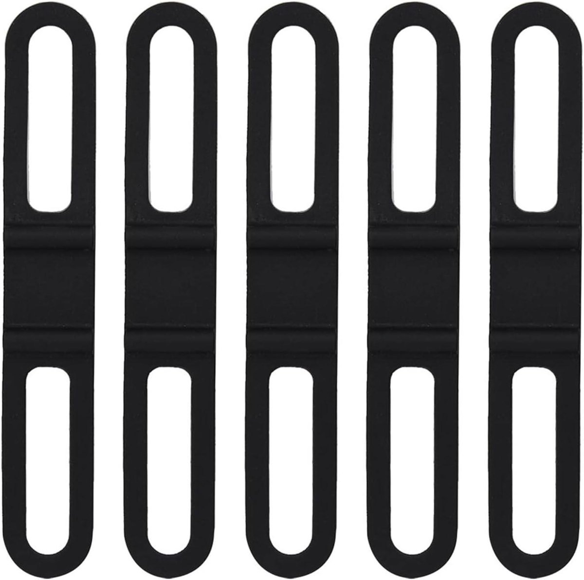 Fiets Bandset - Flexibele Houder - Items Bevestigen - Duurzaam Siliconen - 5 Stuks - Zwart