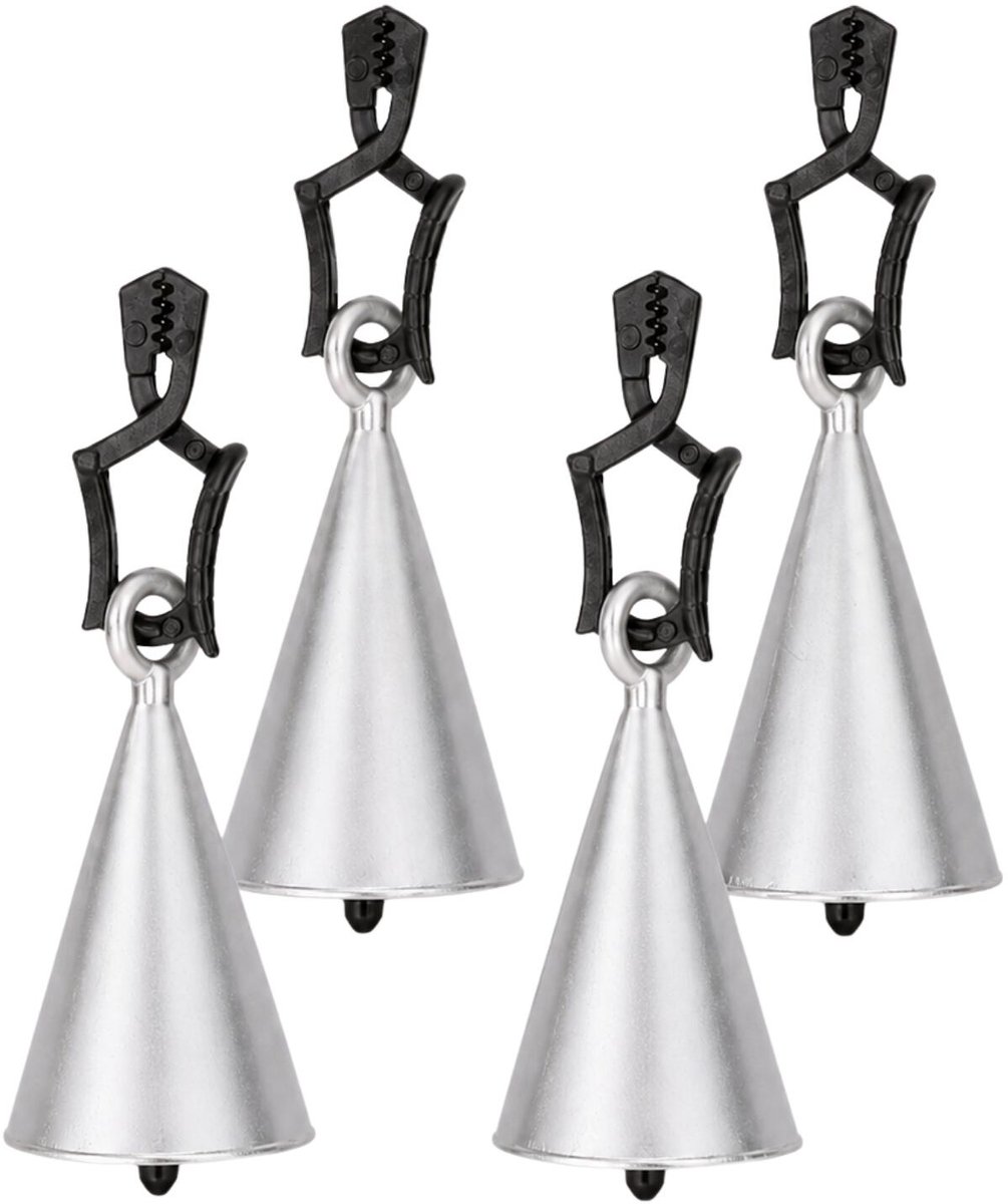 Home & Styling Tafelkleedgewichtjes kegels - 4x - zilver - 7 cm - Tuin tafelzeil/tafelkleed gewichtjes kegels en kogels