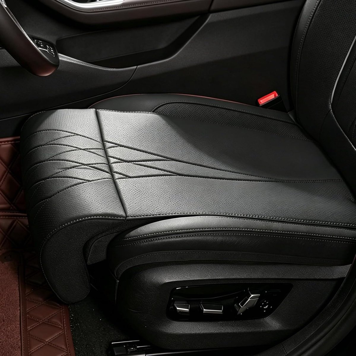 Autozitkussen met beensteun - Ergonomisch zwart - Comfortabel en vermoeidheidsverminderend - Geschikt voor bestuurder - ShopVlot