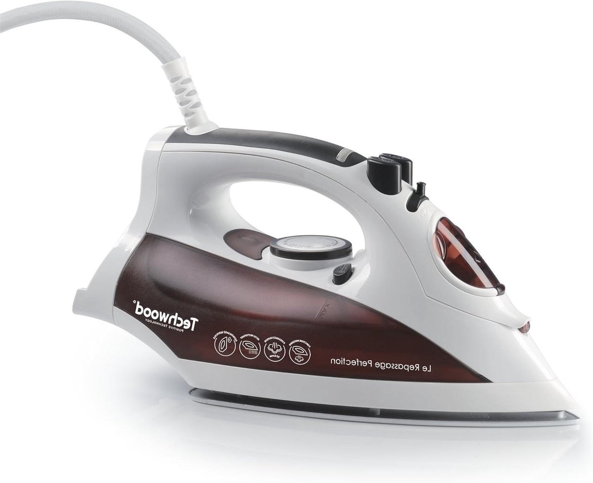 Strijkijzer - Stoomstrijkijzer - Kreukels Verwijderen - Keramische zool - 2400 Watt - Bruin Wit