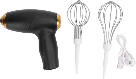 Draadloze Handmixer - Elektrische Garde - Thuis Bakken - USB Oplaadbaar - Compact Formaat - Zwart — afbeelding 4