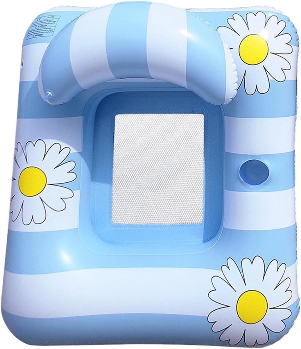 Zwembad Hangmat - Drijvende Ligstoel - Water Ontspanning - Ademend Mesh Midden - 98 x 86 cm - Blauw