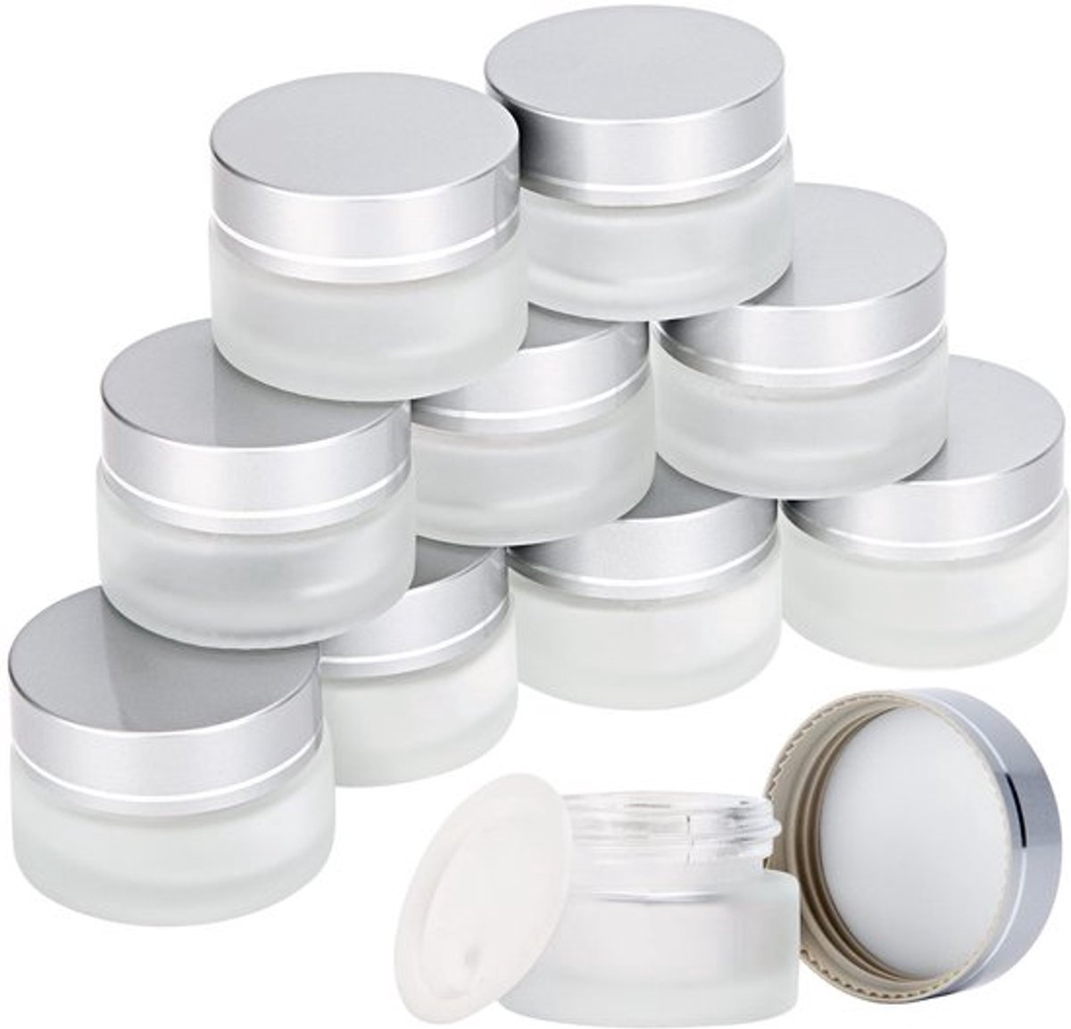 Crèmepotje 20 ml - Glazen Potje - Cosmetica Potjes - Leeg Potje - Schroefsluiting - Ideaal voor Reizen - Hoge Kwaliteit - Cosmeticapotjes