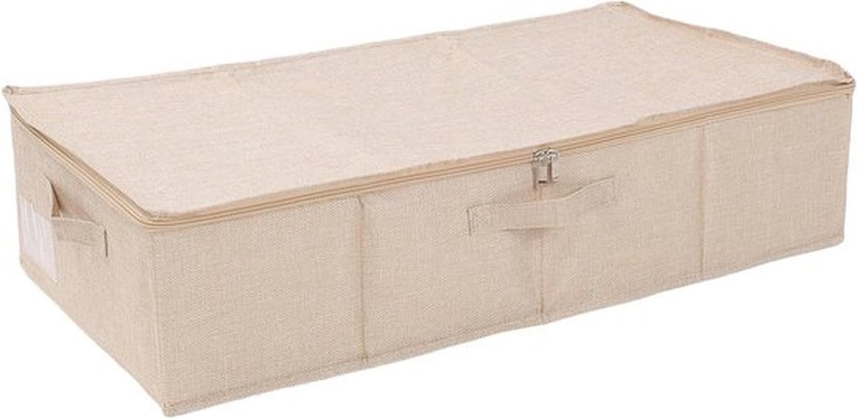 Opbergdoos Onder Bed voor Kleding, Sokken en Schoenen - Waterbestendig en Opvouwbaar in Beige (L)