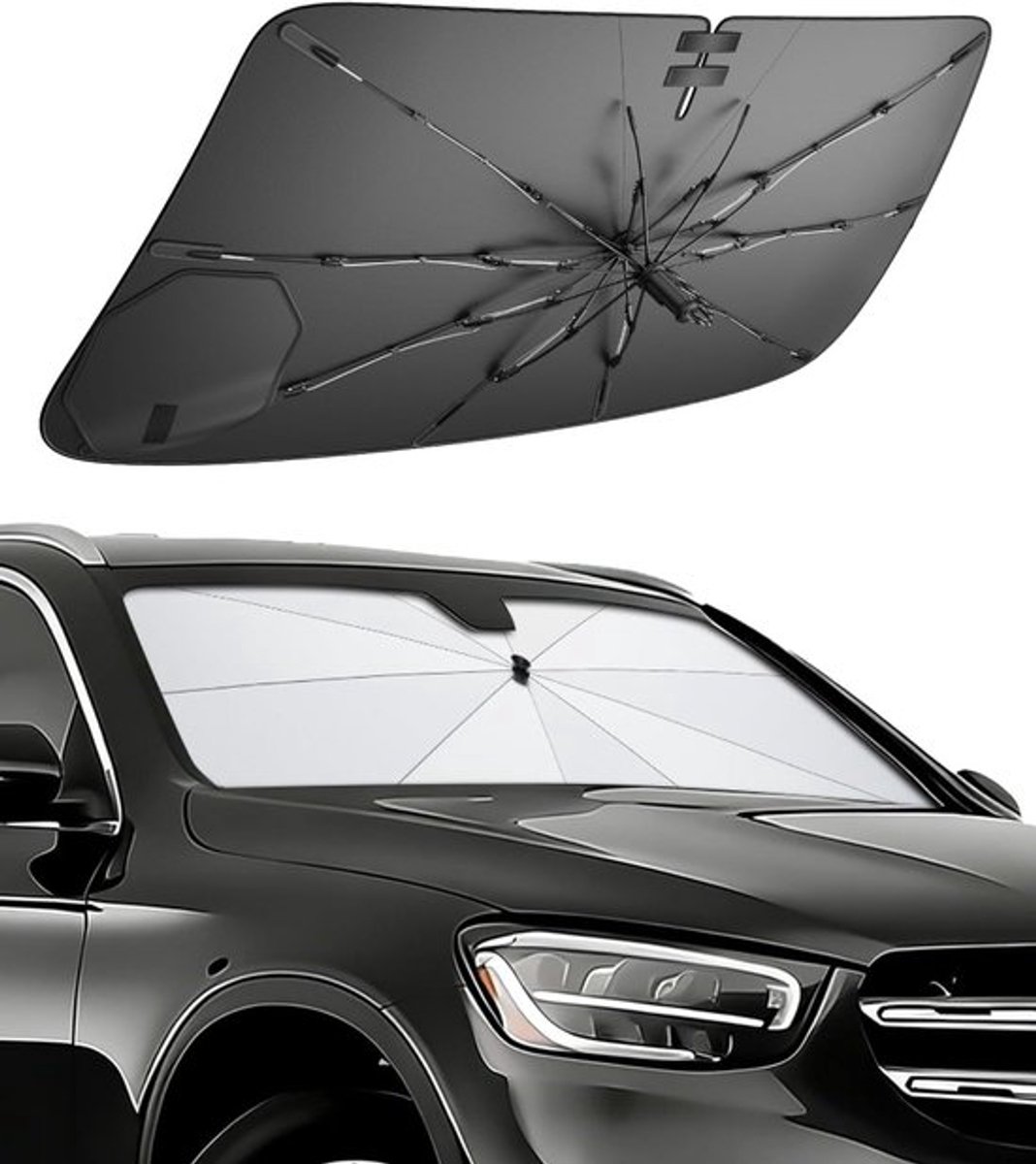 Zonnescherm voor Mercedes GLC X253 X254 (2016-2026) - UV-bescherming, eenvoudig op te bergen, met trekkoordhandvat en auto-accessoires