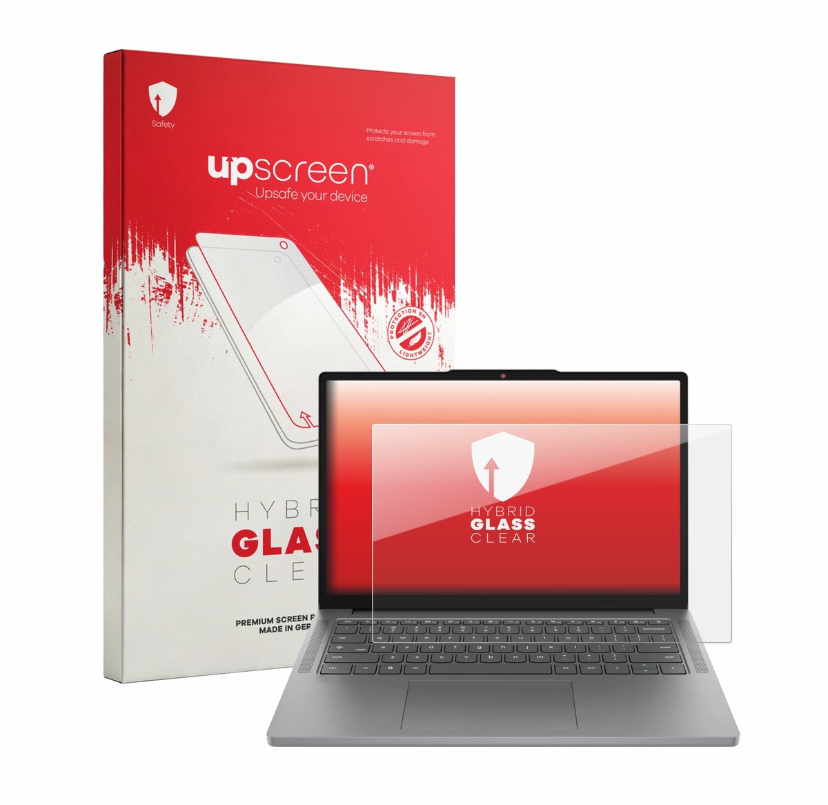 upscreen - Screenprotector voor Lenovo Chromebook m Gen 11 14" - Folie Beschermfolie Beschermglas transparant