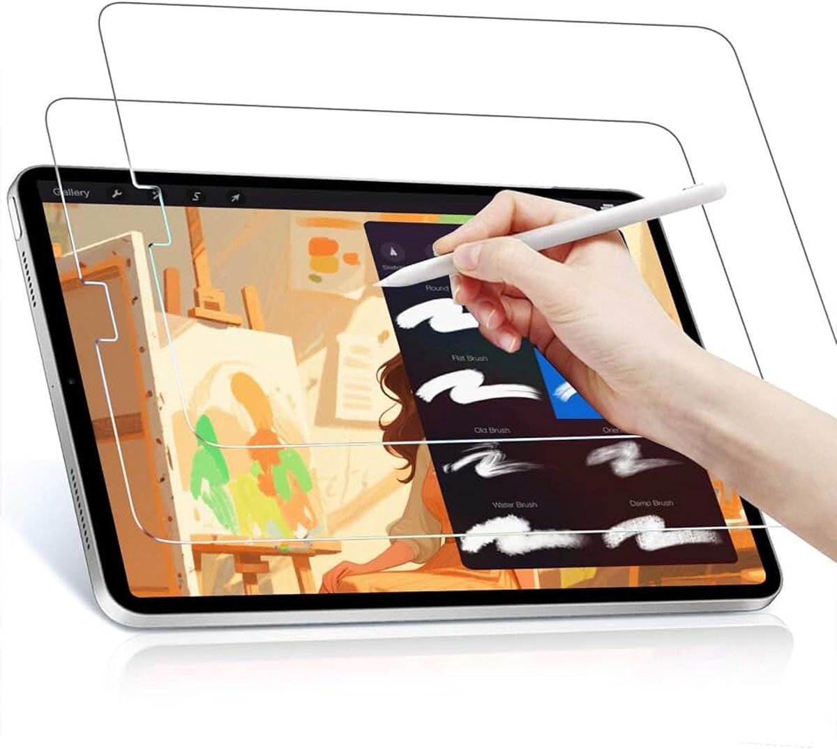 2 stuks papier beschermfolie voor iPad Air 3/iPad Pro 10,5 inch, tekenen zoals op papier, verblindingvrij, met eenvoudig installatiekit