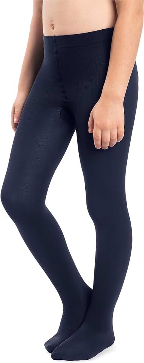 Dikke panty voor meisjes, Corina Plain, 120 DEN, warmvoetige leggings, kinderkamer, ballet, dansles, ondoorzichtig, zwart, marineblauw, wit, roze