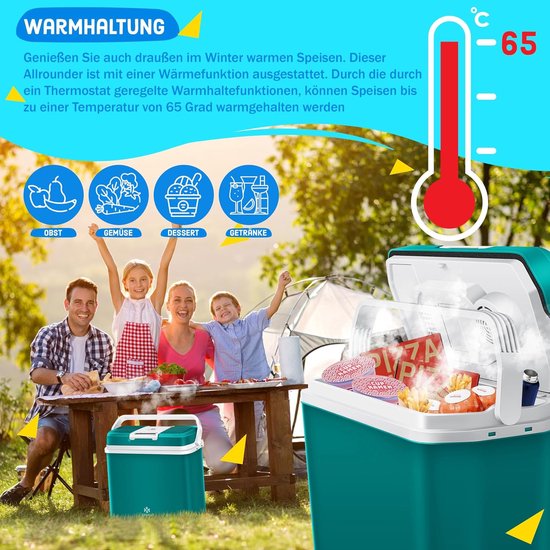 Thermo-elektrische koelbox - Koelen en verwarmen - Dranken koel houden - Eco en Max modus - 24 Liter - Petroleum groen van Thermo期开奖 — afbeelding 5