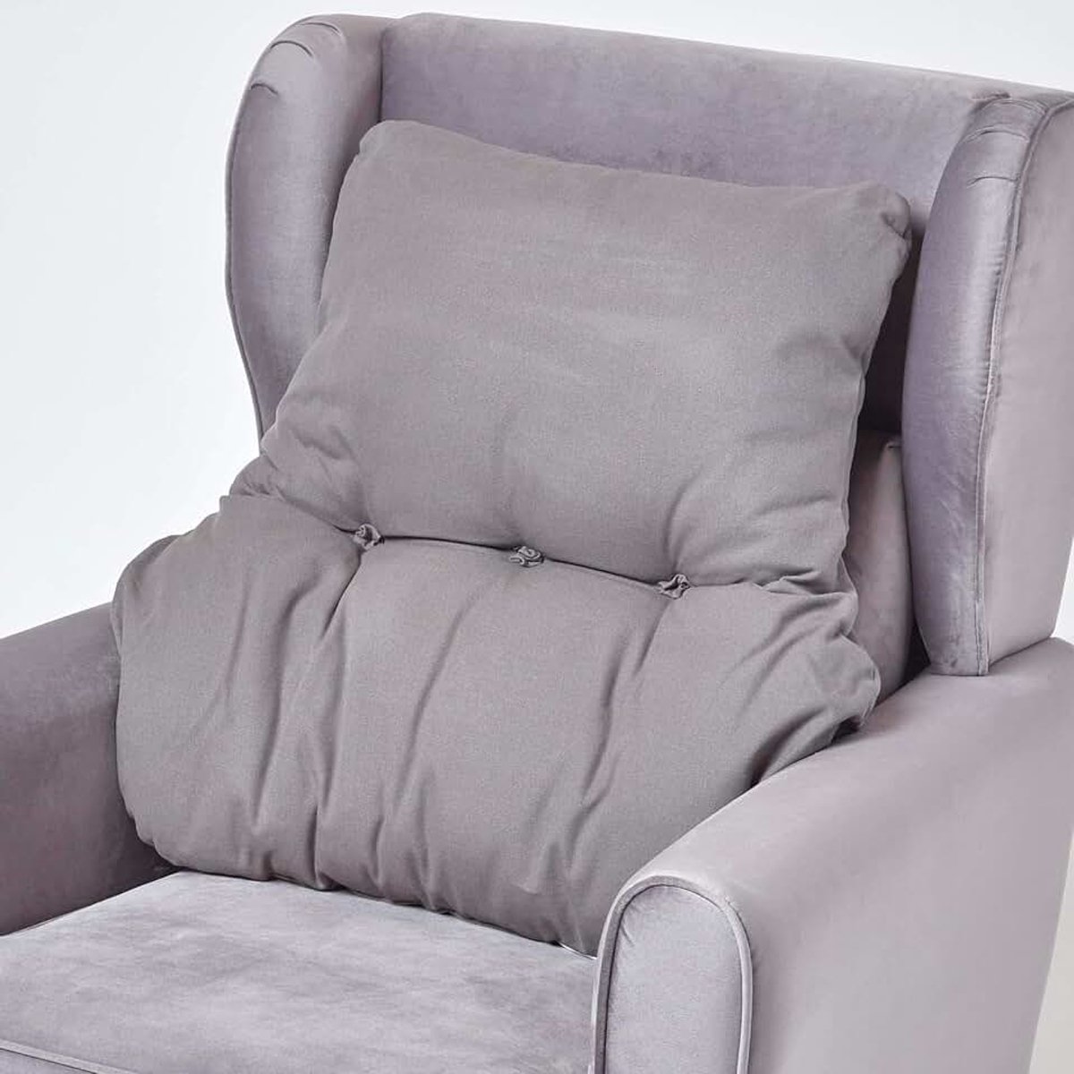 Orthopedische rugkussen om de rug en de wervelkolom te ontlasten - ergonomische lendensteun/lumbaalkussen/leeskussen voor thuis, op kantoor, bed en auto, grijs