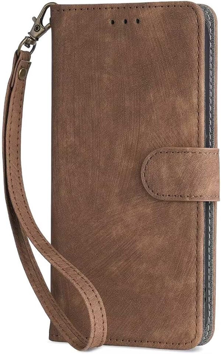 Hoes voor Apple iPhone 17 Case (Schokbestendig) Flip Cover (RFID) Bescherming Premium Lederen Hoesje Met Kaartsleuf Bruin