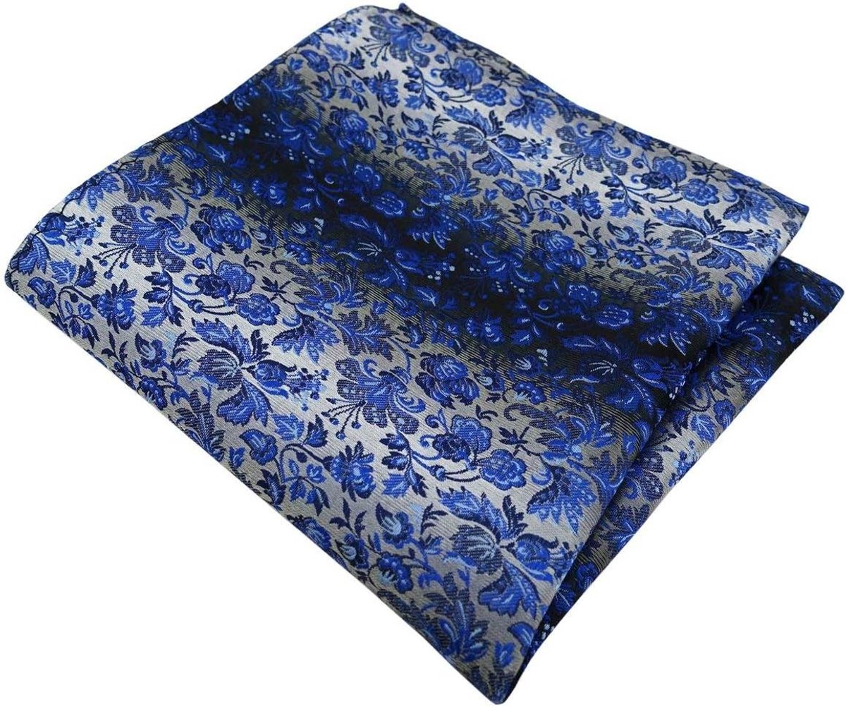 Zakdoek Heren - Pochette Mannen - Formele Gelegenheden - Jacquard Geweven - 30 x 30 cm - Blauw Zilver