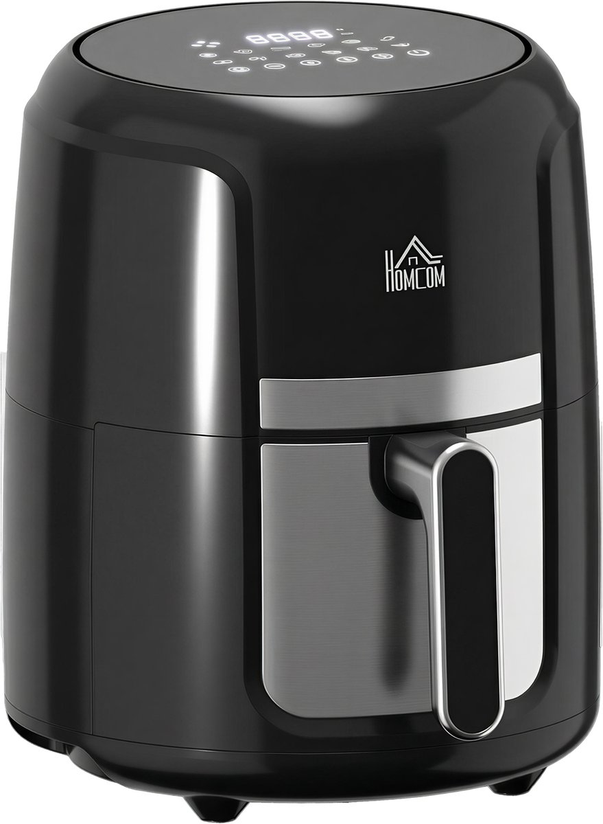 HOMCOM Airfryer - Staal - 34,2 x 25,6 x 31,8 cm - Zwart