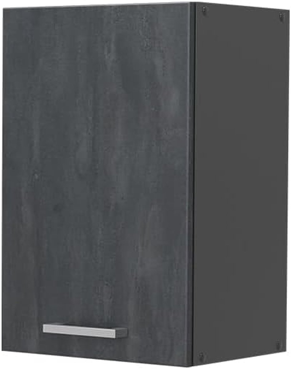 Hangkast Keuken - Muurkast Keukenkast - Keukengerei Opbergen - Modulesysteem - 40 cm breed - Zwart beton