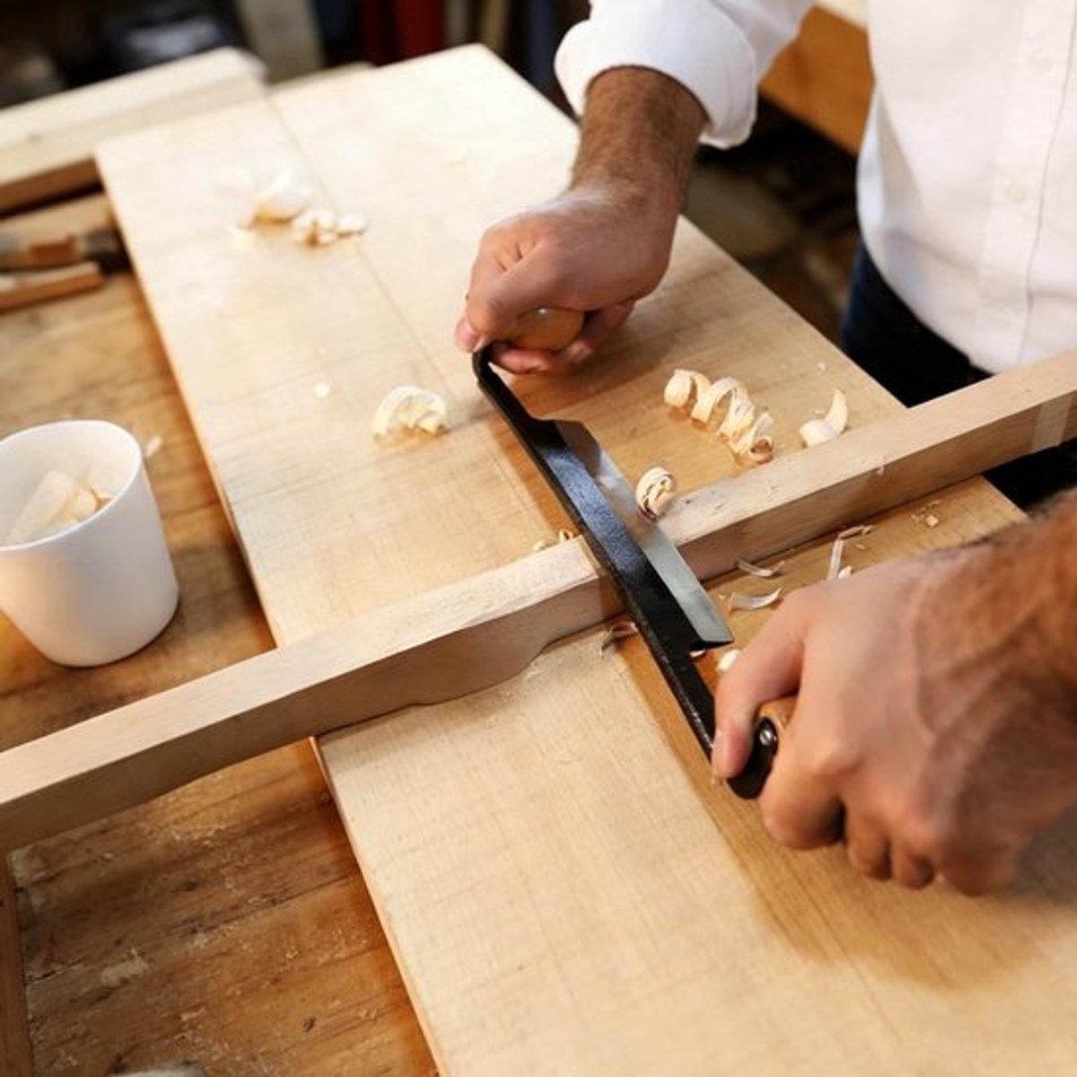 Trekmes Wolfraamstaal HRC30 Hardheid - Ergonomische Houten Handgreep - Handgereedschap Houtbewerking - Schors Verwijdering - Duurzaam Ontwerp - Houtschaaf