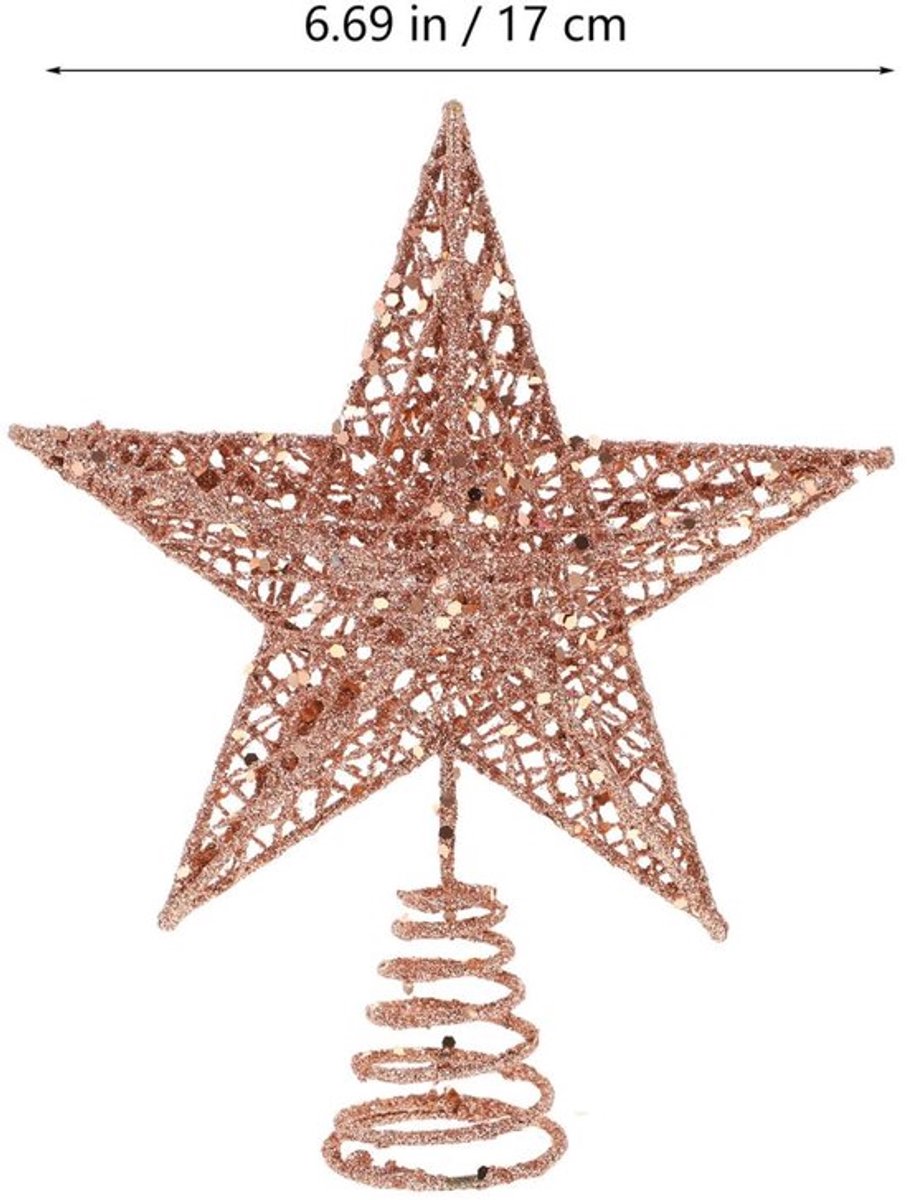 IJzeren Kerstboomster met Glitter voor Feestdecoratie