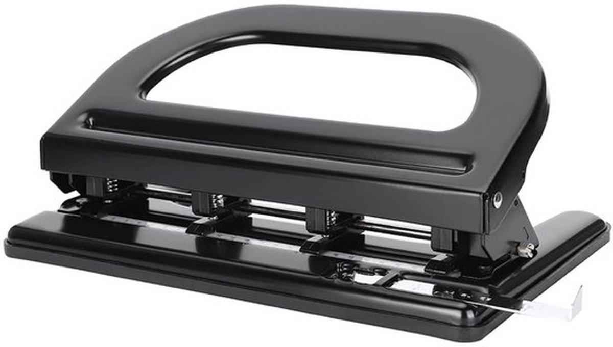 Papierperforator met 30 gaten capaciteit en verstelbare perforatieruimte, ideaal voor school en kantoor, inclusief positioneringslijn en schroevendraaier