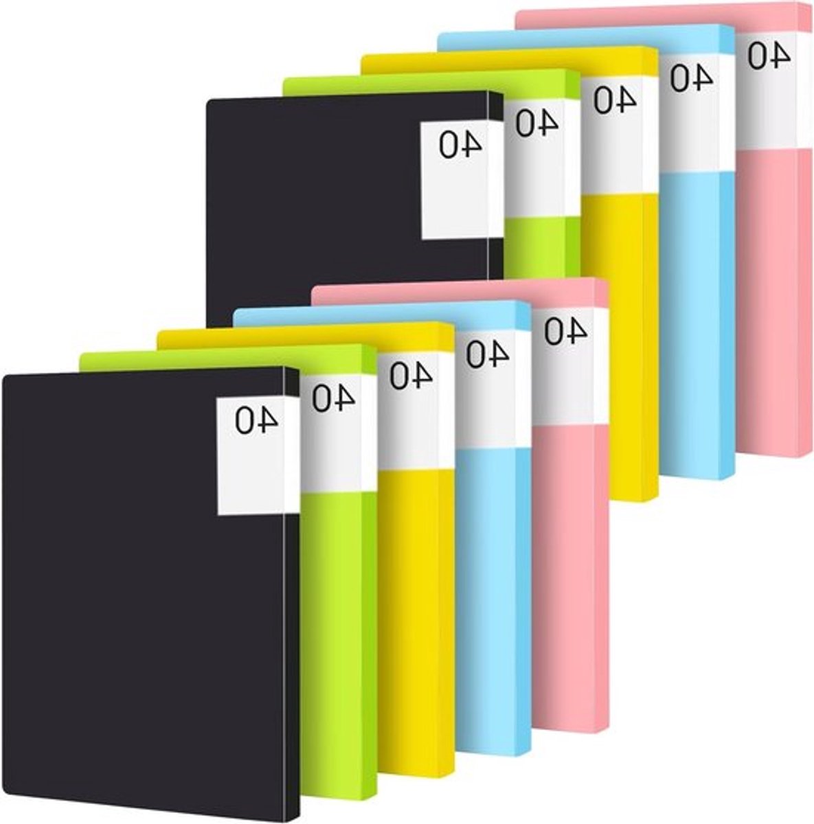 Multifunctionele A4 Pocket Binders Set met 10 Stuks, Kleurige Plastic Presentatiemap voor Kantoororganisatie en Documentbeheer