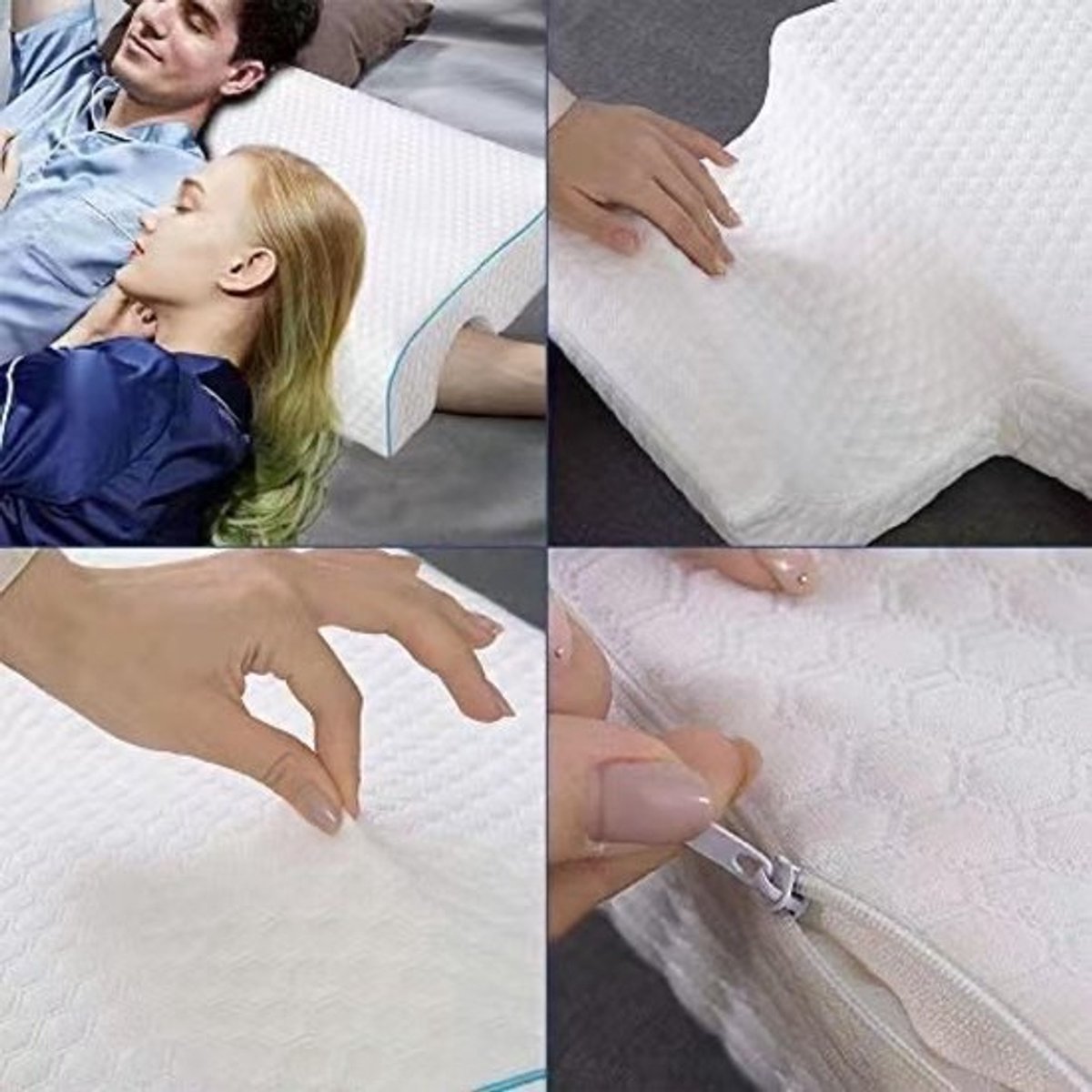 Zijslaperkussen Orthopedisch - Traagschuim - Verwijderbare Kussensloop - Koppelkussen - Armsteun - Comfortabele Slaaphouding - Kussen