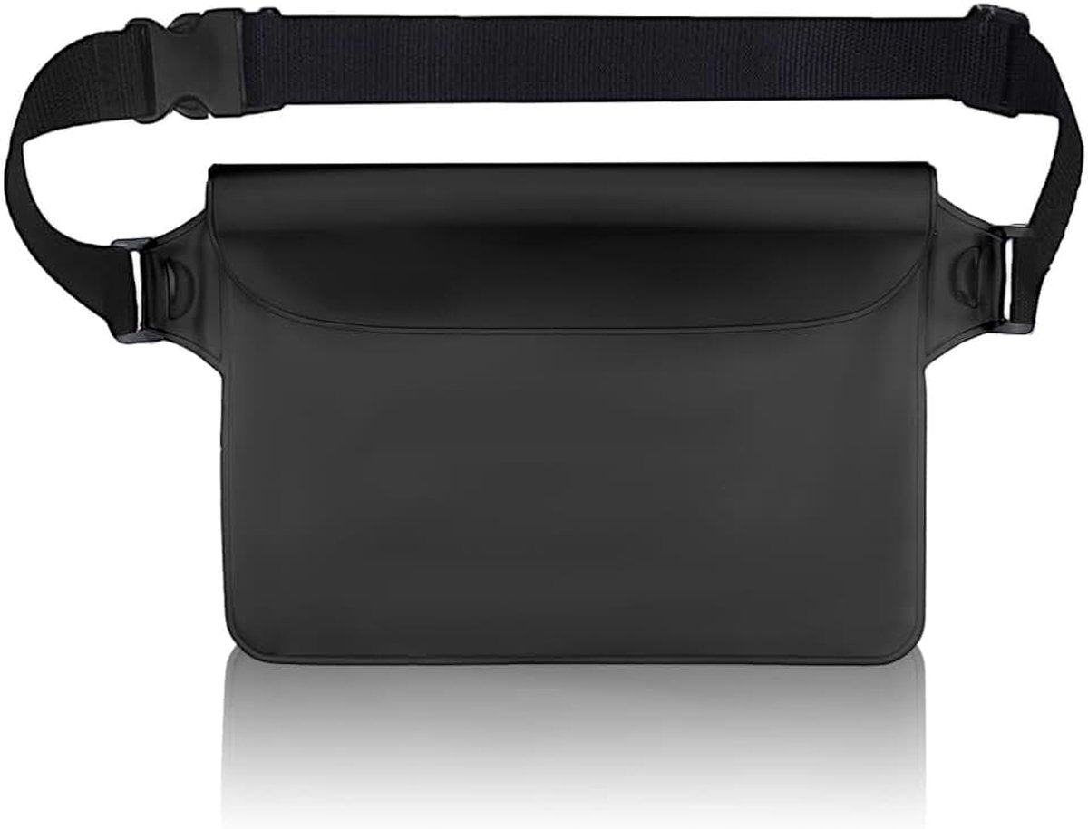 1 waterdichte heuptas, waterdichte tas, Zwart, 22 cm x 15.5 cm | Waterdichte heuptas voor heren, voor zwemmen, rafting, kamperen, wandelen, vissen, met verstelbare riem, 22 x 15,5 cm
