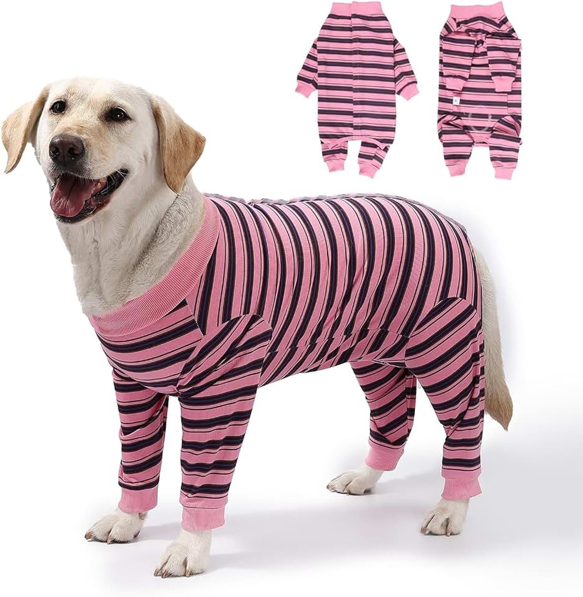 Herstelpak voor honden, chirurgisch pak voor huisdieren, medisch shirt voor vrouw en man, strepenpak ter bescherming van wonden, alternatief voor kegel en e-kraag, operatieve onesie-bodysuits