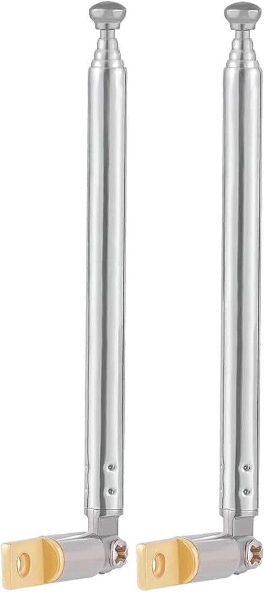 2 Stuks Telescopische Antenne Radio 5 Secties 22.6CM/8.9Inch Draagbare Telescopische Antenne Vervanging voor TV Radio AM FM Stereo Ontvanger