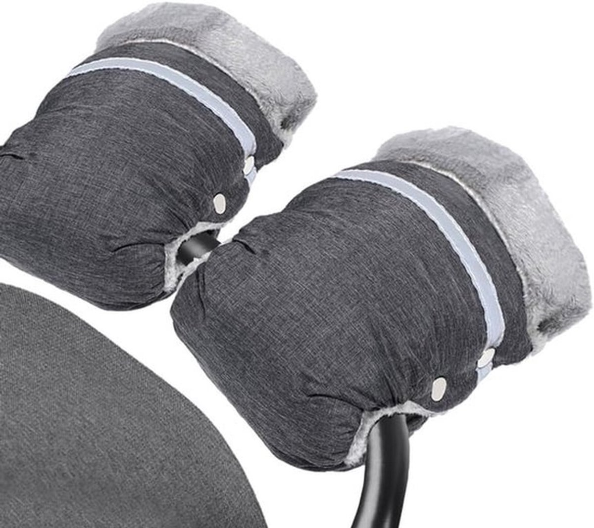 Waterdichte Handmoffen voor Ouders - Winter, Winddicht, Dikke Antivries Handschoenen voor Kinderwagens, Grijs