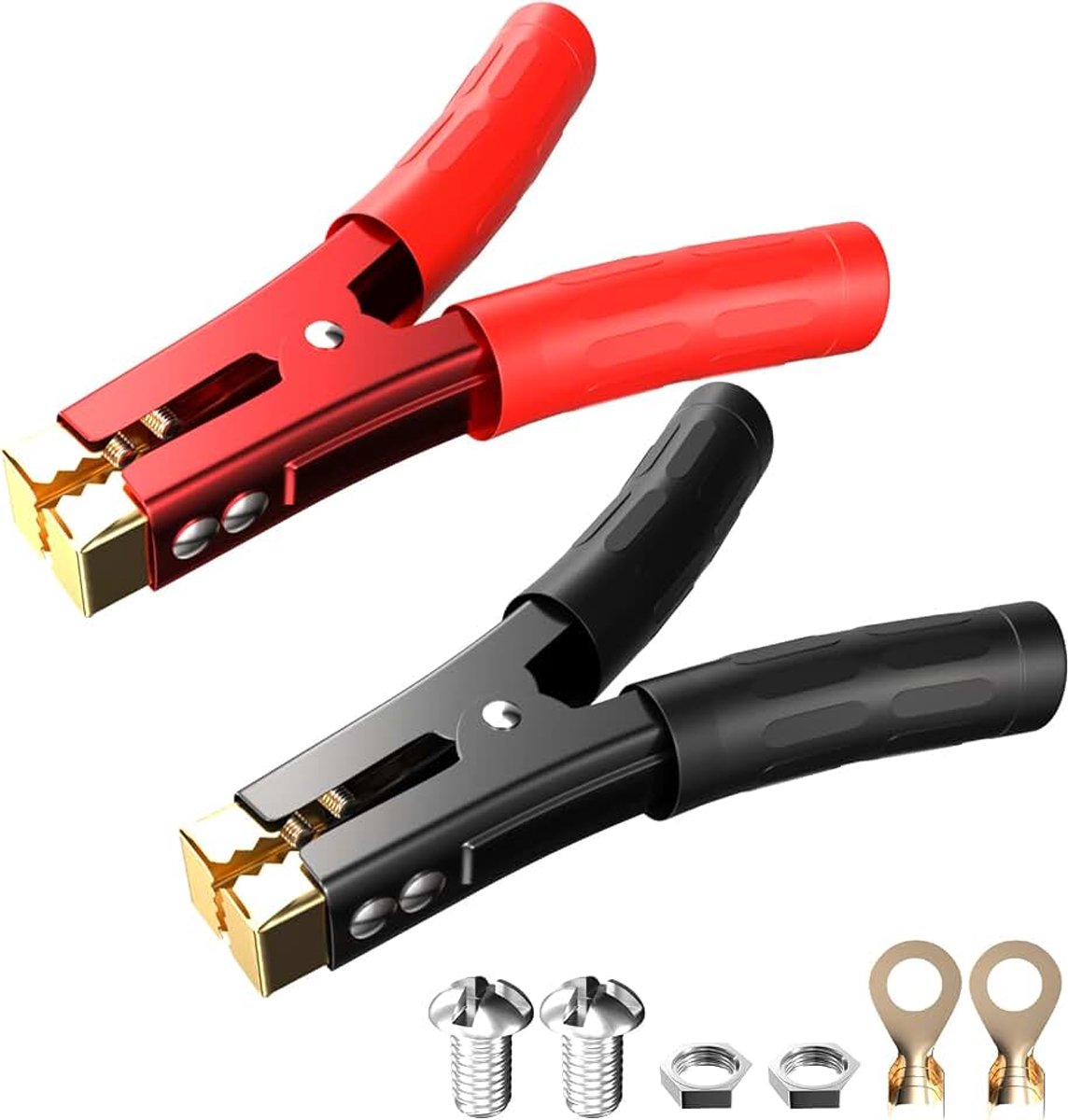 2 Stuks Heavy Duty Krokodillenklemmen, 1000 A, Auto-Acculader, Power Vervangende Accu, Alligator Clips, Jumper Kabelklemmen, Lasclips voor Auto, Boot