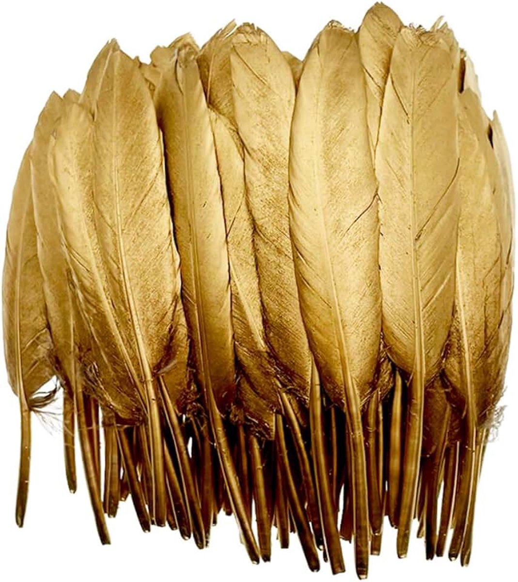 Veren 4-6 inch voor DIY Craft Bruiloft Home Party Decoratie Gouden Veer en Gift Box Decoraties (goud)