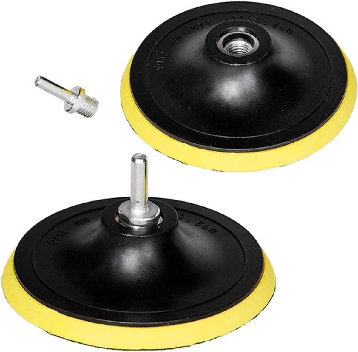 Set van 2 Polijstschijven met M14 Booradapter - Haak en Lussysteem, Schuurpads voor Gladmaken en Polijsten