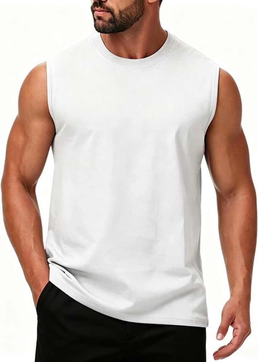 Tanktop heren 100% katoen mouwloos shirt fitness okselshirt sport functioneel onderhemd spiershirts zomer outdoor functioneel shirt