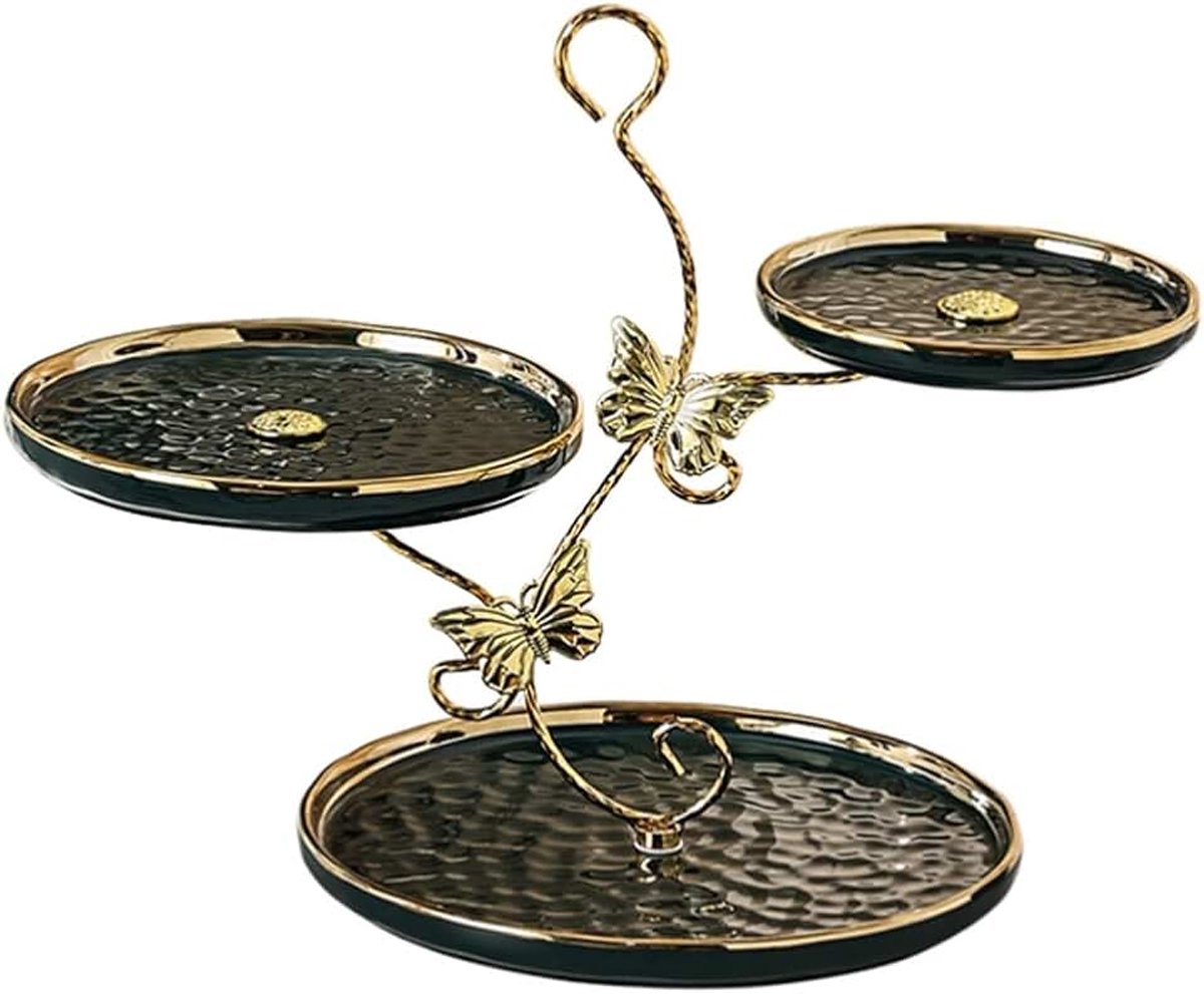 Fruitschaal High-end fruitplaat, creatieve multi-layer decoratie fruitschaal, woonkamer aanrecht snack lade Dessert display stand Fruit Bowl (Color : G)