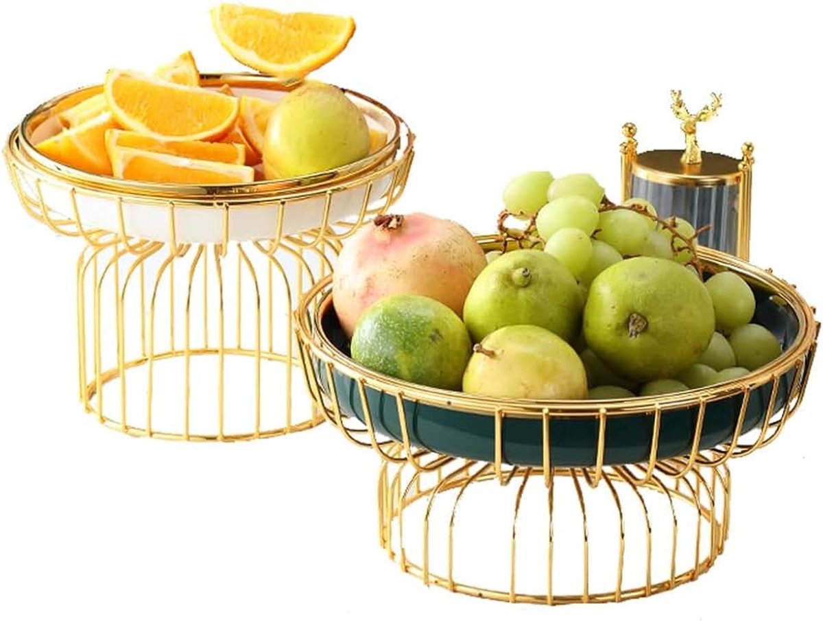 Fruitschaal Nordic Ceramic Fruit Plate Candy Dessert Schotel, Creative Fruit Bowl Tray Woonkamer Home, Countertop Storage Fruit Stand Fruit Bowl (Color : Emerald, Grootte : 22cm)