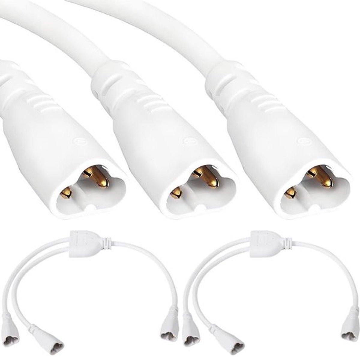 LED-splitterkabel voor plafondlampen, verlengkabel met 3-pins connector (2 stuks)