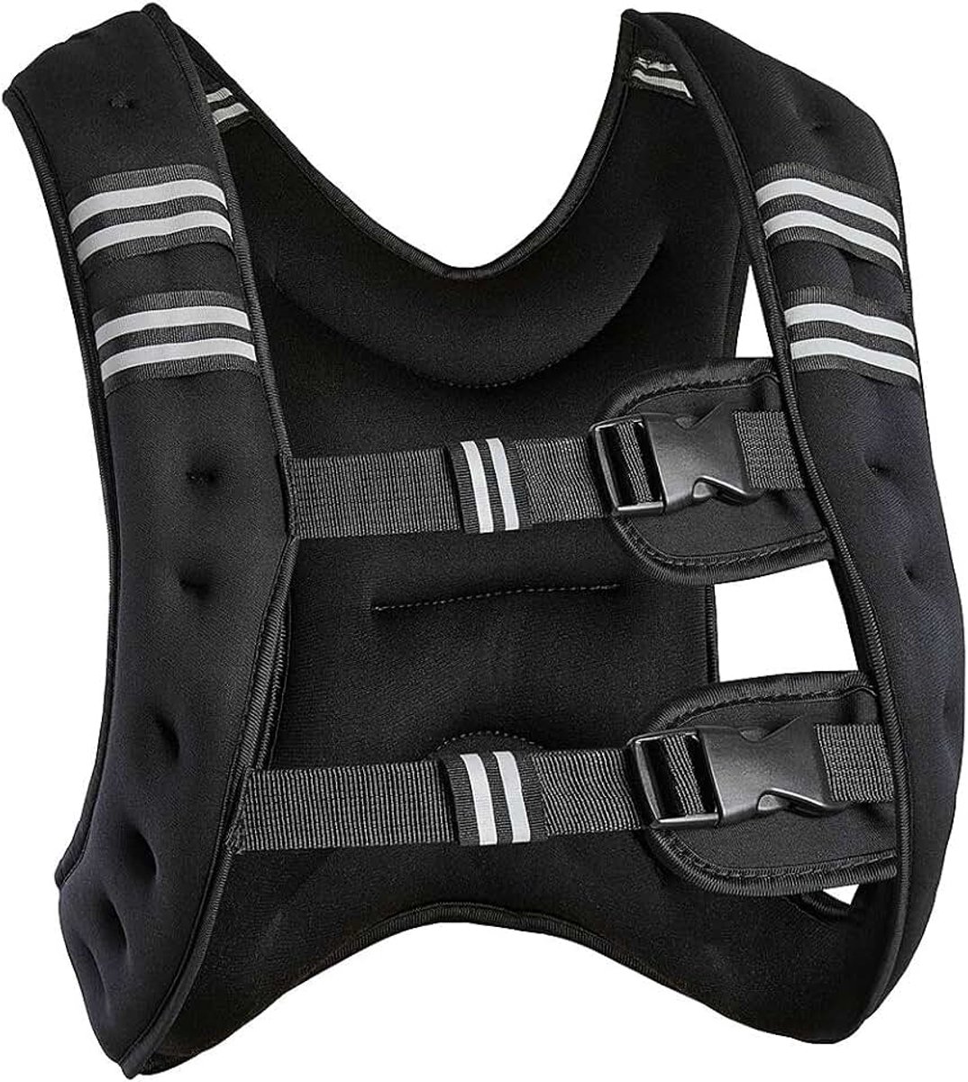Gewichtsvest, 10 kg, verstelbaar, 10 kg, trainingsvest, hardloopvest, verzwaarde jas met afneembare gewichten van ijzer, krachttraining en uithoudingsvermogen