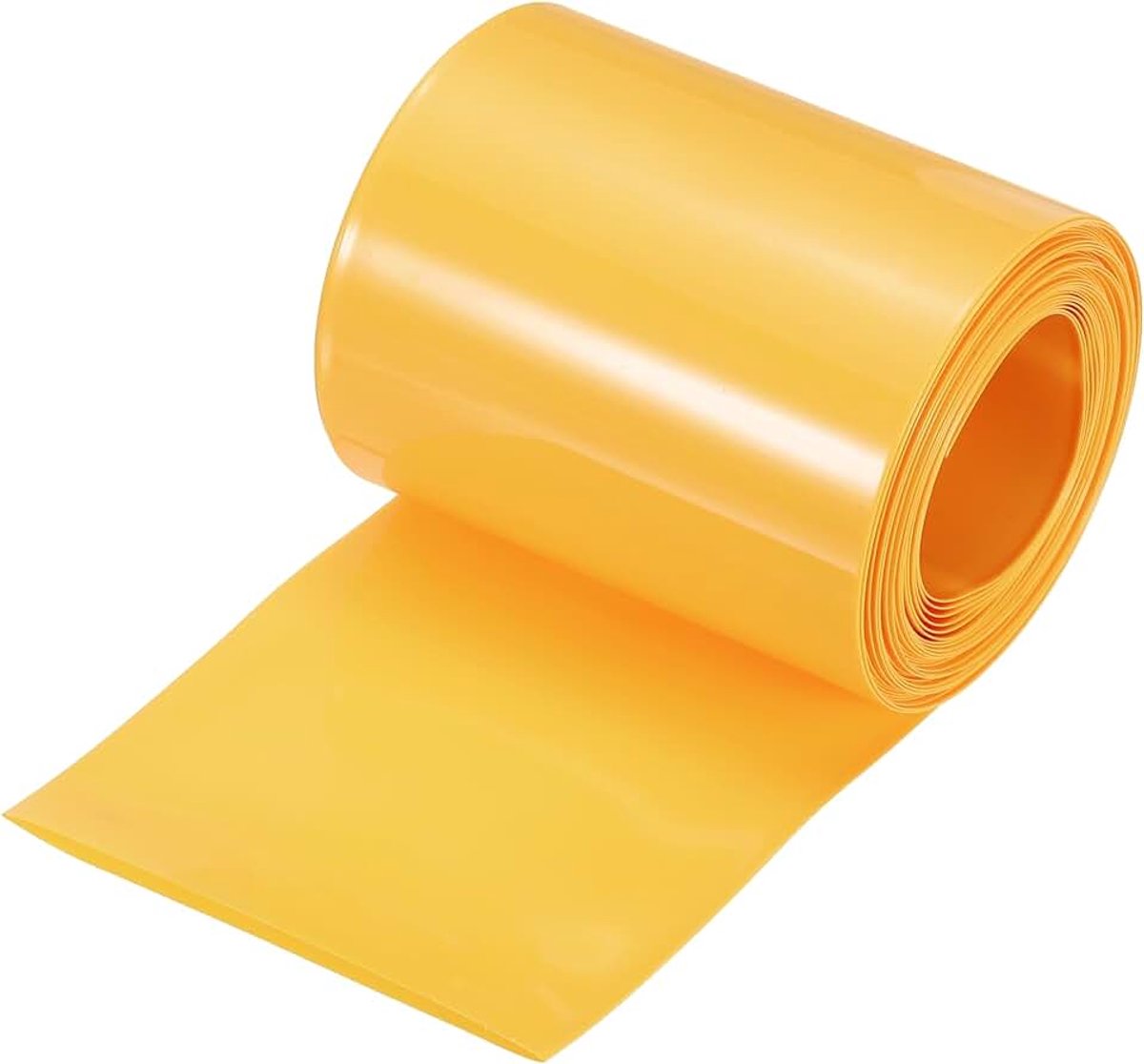 Batterijomwikkeling van pvc, krimpkous, diameter 50 mm, breedte 80 mm, plat, 18 voet, geel, goede isolatie, 5,5 m